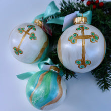 Load image into Gallery viewer, Aqua Cross Ornament