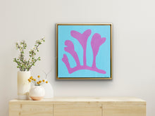 Load image into Gallery viewer, Pink Seaweed on Aqua, 24 x 24