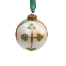 Load image into Gallery viewer, Aqua Cross Ornament
