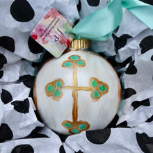 Load image into Gallery viewer, Aqua Cross Ornament