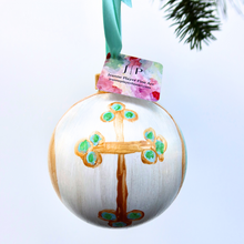 Load image into Gallery viewer, Aqua Cross Ornament