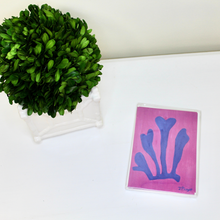 Load image into Gallery viewer, Blue on Fuchsia Seaweed Note Card Set