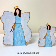 Load image into Gallery viewer, Blue Angel Acrylic Block - Brown Hair