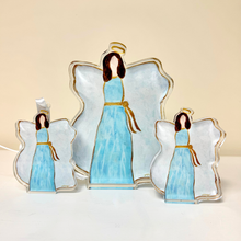 Load image into Gallery viewer, Blue Angel Acrylic Ornament - Brown Hair