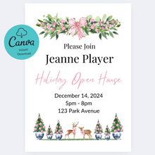 Load image into Gallery viewer, Pink Chinoiserie Christmas Invitation