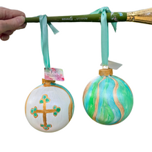Load image into Gallery viewer, Aqua Cross Ornament