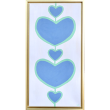Load image into Gallery viewer, Whimsical contemporary heart artwork for colorful homes and designer-inspired spaces.
Original heart canvas art with vibrant blue, green, and gold tones for chic gallery walls.