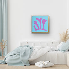 Load image into Gallery viewer, Pink Seaweed on Aqua, 24 x 24