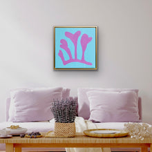 Load image into Gallery viewer, Pink Seaweed on Aqua, 24 x 24