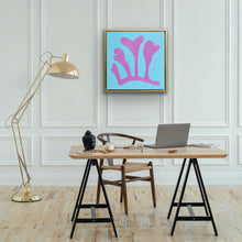Load image into Gallery viewer, Pink Seaweed on Aqua, 24 x 24
