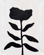 Load image into Gallery viewer, Black silhouette of a flower on a white background