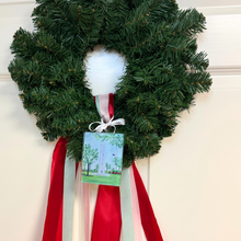 Load image into Gallery viewer, NC State Memorial Bell Tower Christmas ornament featuring original Jeanne Player Fine Art inspired by North Carolina State University.
Wolfpack holiday ornament showcasing the iconic NC State Bell Tower landmark in elegant collegiate artwork.