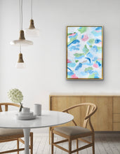 Load image into Gallery viewer, Sophisticated, chic and stylish that looks amazing in transitional living rooms and dining rooms. This colorful art becomes a focal point in scandinvian inspired home decor.