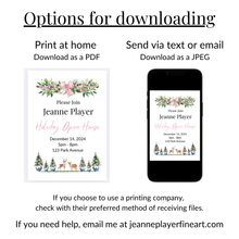 Load image into Gallery viewer, Pink Chinoiserie Christmas Invitation