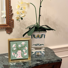 Load image into Gallery viewer, Small original floral painting ideal for desk, nightstand, or coffee table décor