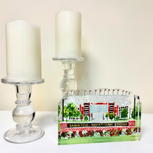 Load image into Gallery viewer, Close-up of the Saban Field at Bryant-Denny Stadium artwork on an acrylic block celebrating Alabama Crimson Tide football