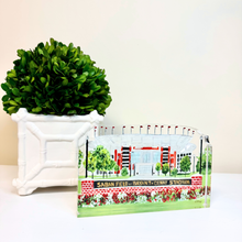 Load image into Gallery viewer, University of Alabama Saban Field at Bryant-Denny Stadium acrylic shelf sitter styled on a table for Crimson Tide fans