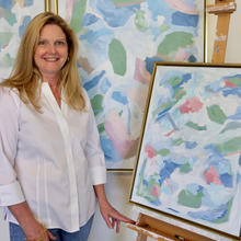 Load image into Gallery viewer, Original acrylic painting on canvas inspired by the beach and ocean movement with expressive brushwork.