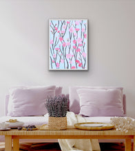 Load image into Gallery viewer, Museum-quality giclée print showcasing abstract pink blossoms with vibrant spring colors by Jeanne Player.