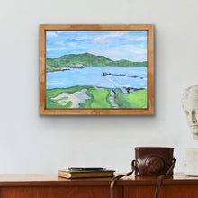 Load image into Gallery viewer, Golf lover wall decor featuring the legendary Pebble Beach 17th hole in a colorful impressionistic painting style.