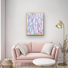 Load image into Gallery viewer, Museum-quality giclée print showcasing abstract pink blossoms with vibrant spring colors by Jeanne Player.
