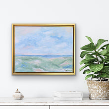 Load image into Gallery viewer, Coastal abstract wall art titled On the Beach displayed as sophisticated beach house décor, bringing color, movement, and a relaxed seaside feeling to the home.