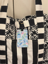 Load image into Gallery viewer, Stylish diaper bag tag with colorful abstract art printed on durable acrylic for modern moms.