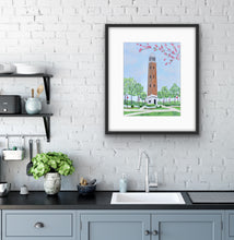 Load image into Gallery viewer, University of Alabama alumni gift featuring colorful Denny Chimes artwork printed with museum-quality archival inks.