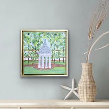 Load image into Gallery viewer, East Carolina University canvas artwork framed in gold float frame for sophisticated collegiate home decor.