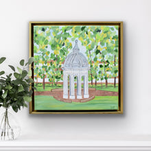 Load image into Gallery viewer, Original ECU Cupola acrylic painting on canvas by Jeanne Player Fine Art in a modern gold float frame.