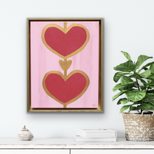 Load image into Gallery viewer, Whimsical modern heart artwork framed in gold for feminine and preppy home décor.