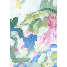 Load image into Gallery viewer, Colorful floral-inspired abstract art on paper perfect for desks, shelves, and gallery walls.