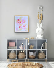 Load image into Gallery viewer, Feminine pink and coral abstract artwork inspired by soft painterly brushstrokes and contemporary interior design.
