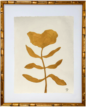 Load image into Gallery viewer, Gold Botanical 2 - Original Modern Floral Painting on Deckled Paper