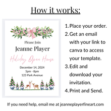 Load image into Gallery viewer, Pink Chinoiserie Christmas Invitation