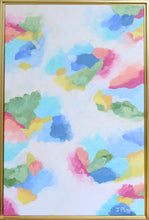 Load image into Gallery viewer, Jubilee original abstract painting by Jeanne Player Fine Art in a modern gold float frame.