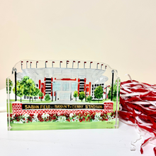 Load image into Gallery viewer, Officially licensed University of Alabama stadium acrylic art block displayed as Crimson Tide game room decor