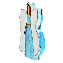 Load image into Gallery viewer, Modern Christian angel acrylic block decor with elegant blue angel artwork perfect for desks, shelves, and bookcase styling.