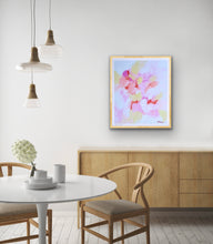 Load image into Gallery viewer, Museum-quality pink abstract print created from Jeanne Player's original acrylic painting with expressive movement and texture. Pretty in Pink fine art print by Jeanne Player, ideal for dorm décor, girls' bedrooms, nurseries, and feminine home styling.