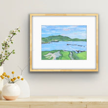 Load image into Gallery viewer, Elegant golf course giclée print inspired by Pebble Beach with scenic California coastline and iconic putting green.