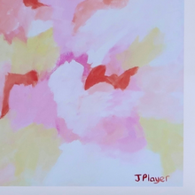 Load image into Gallery viewer, Pink abstract nursery wall art featuring blush, coral, peach, and white tones for a warm and welcoming space.