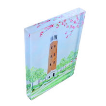 Load image into Gallery viewer, Freestanding acrylic block art of Denny Chimes on The Quad at the University of Alabama in Tuscaloosa.