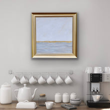 Load image into Gallery viewer, Hand-painted original abstract ocean landscape by Jeanne Player with serene neutral colors and contemporary coastal style.