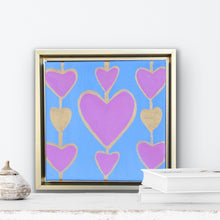 Load image into Gallery viewer, Colorful acrylic heart painting perfect for desks, bookshelves, coffee tables, and girls’ rooms.