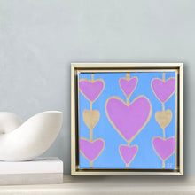 Load image into Gallery viewer, Original contemporary heart painting on gallery-wrapped canvas measuring 8 x 8 inches.