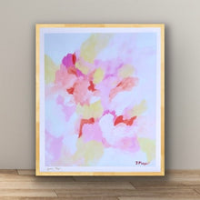 Load image into Gallery viewer, Pretty in Pink abstract fine art giclée print featuring expressive brushstrokes in blush, coral, peach, pink, and white for feminine home décor.