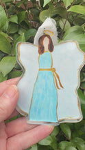 Load and play video in Gallery viewer, Blue Angel Acrylic Ornament - Brown Hair