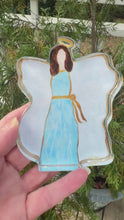 Load and play video in Gallery viewer, Blue Angel Acrylic Block - Brown Hair