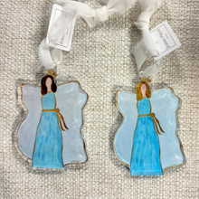 Load image into Gallery viewer, Religious Christmas tree ornament with angel artwork designed for spiritual and meaningful holiday decor.