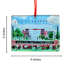 Load image into Gallery viewer, Alabama football holiday ornament designed with vibrant Bryant-Denny Stadium artwork for Christmas trees and wreaths.